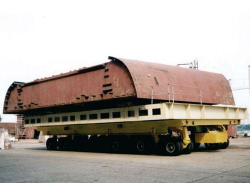 flatbed trailer / for shipbuilding / handling / heavy-duty