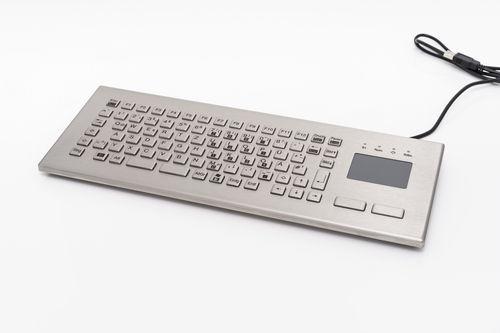 desktop keyboard / with touchpad / stainless steel / compact