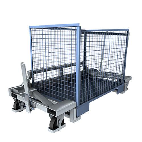 handling cart / transport / wire mesh platform / pallet box