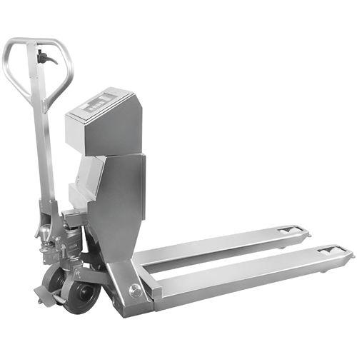hydraulic pallet truck / stainless steel / scale
