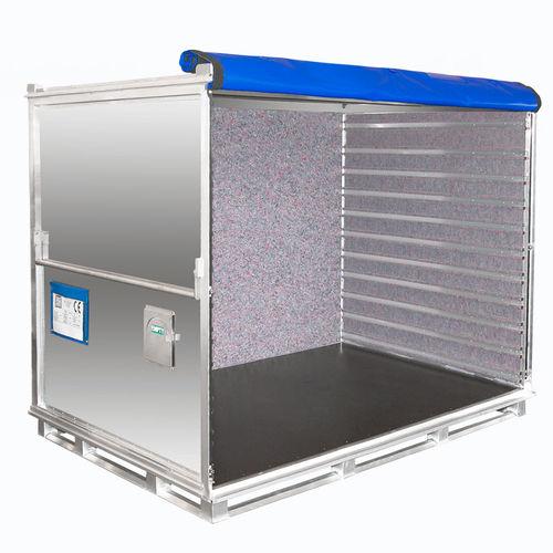 aluminum shipping container / for logistics / handling / transport