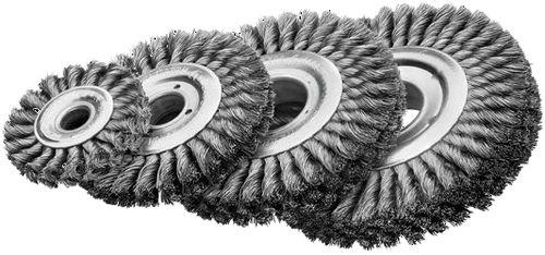 knotted wheel brush / deburring / stainless steel