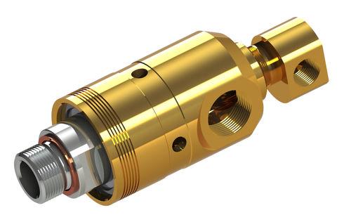 water rotary union / 2-passage / brass / aluminum