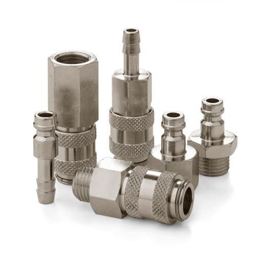 barbed fitting / straight / nickel-plated brass / pneumatic