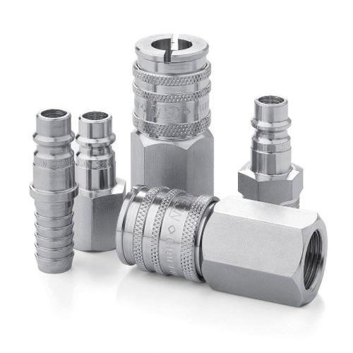 barbed fitting / straight / stainless steel / pneumatic