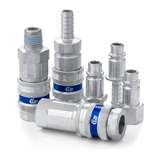 barbed fitting / straight / zinc-plated steel / pneumatic