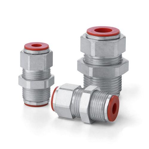 bulkhead fitting / quick-disconnect / straight / steel