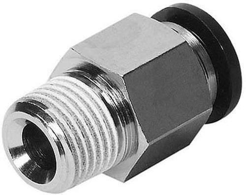 push-in quick coupling / threaded / straight / pneumatic