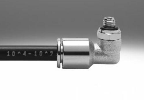 push-in fitting / threaded / elbow / nickel-plated brass