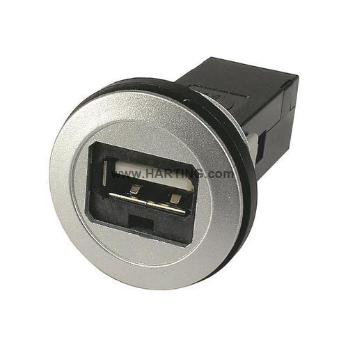 USB connector / circular / flange / built-in