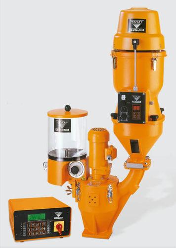 powder batch blender / volumetric / with belt conveyor / automatic