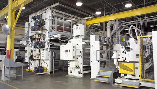 flat-film extrusion line / for PVC / for stretch film / for thermoforming