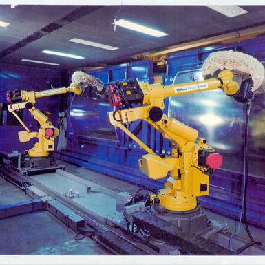 robotic polishing cell / finishing / deburring / for aircraft