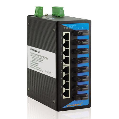 16 ports network switch / managed / industrial / fiber optic