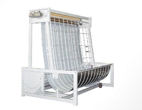 vertical fabric accumulator / for woven fabric / for knit fabric