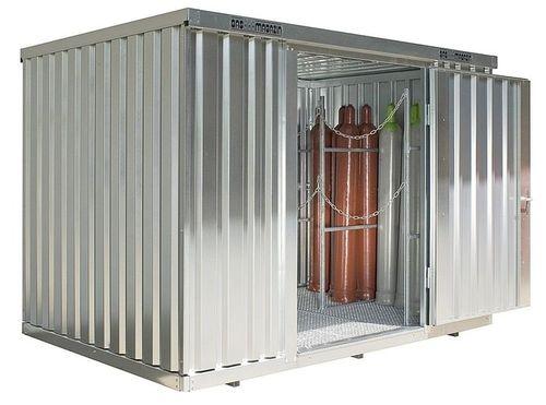 security storage container / galvanized steel / for gas bottles