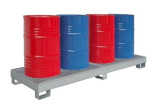 4-drum containment bund / multi-use / steel / galvanized steel