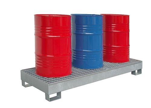 3-drum containment bund / multi-use / steel / galvanized steel