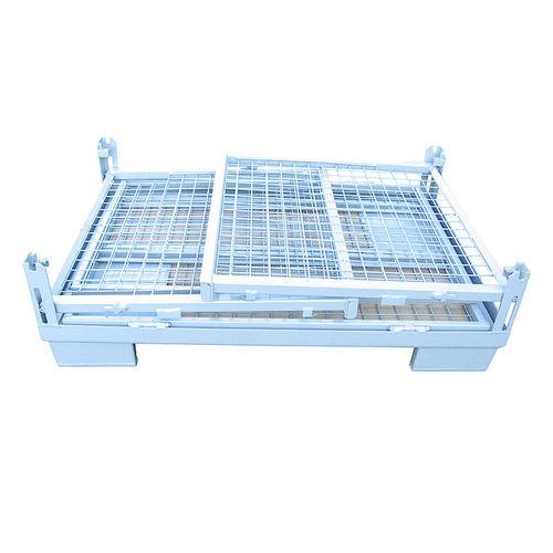 metal pallet box / transport / folding / stacking