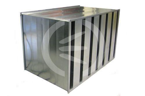 ventilation silencer / air conditioning / metal