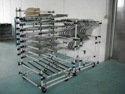 handling cart / shelf / multipurpose / free roller