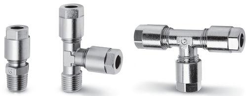 threaded fitting / T / nickel-plated brass / for tubes