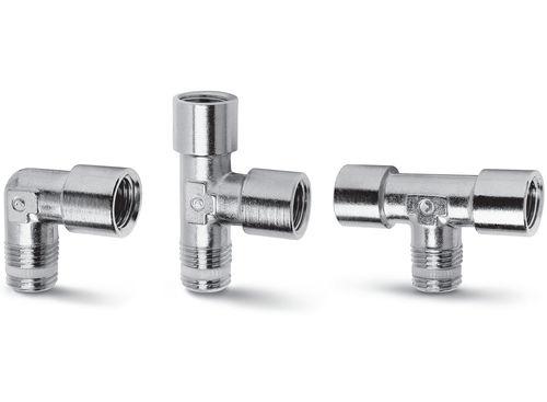 threaded fitting / nickel-plated brass / pipe