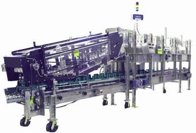 vertical case packer / continuous-motion / automatic / bottle