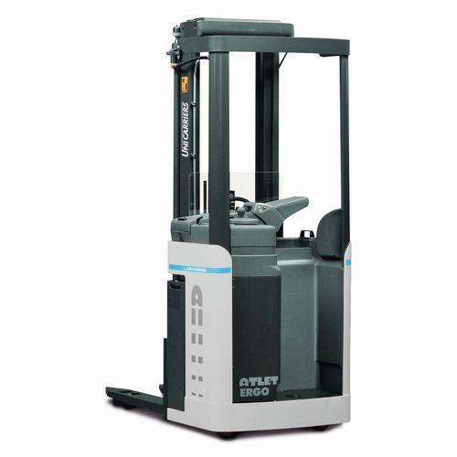 electric stacker truck / stand-on / for pallets / transport