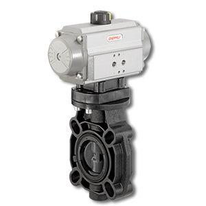 butterfly valve / pneumatically-operated