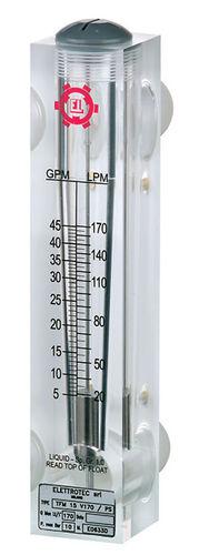 variable-area flow meter / for liquids / in metering tube / plastic