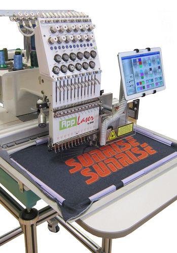 single-head embroidery machine / with laser cutting function