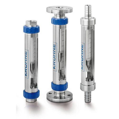 variable-area flow meter / glass tube / for gas / in-line