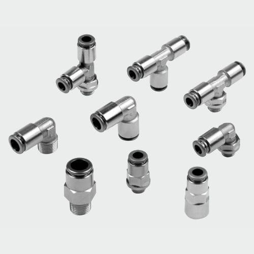 push-in fitting / cylindrical / for water / high-temperature