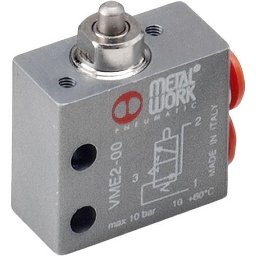 poppet pneumatic directional control valve / mechanically-operated / manual / 3/2-way