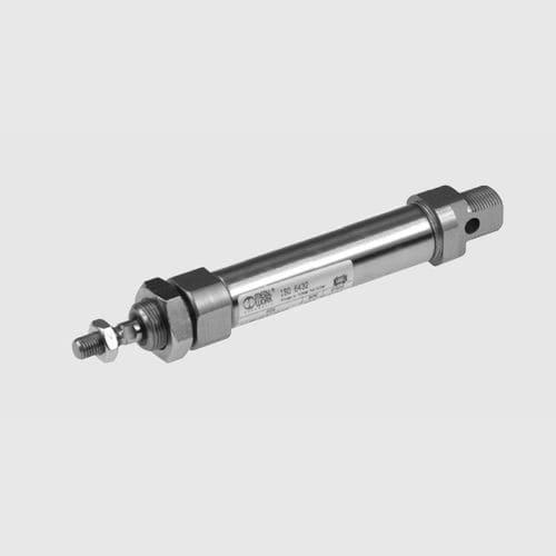 pneumatic cylinder / with through rod / double-acting / single-acting