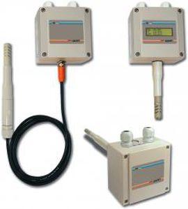 relative humidity transmitter / duct-mount / wall-mount / with temperature measurement