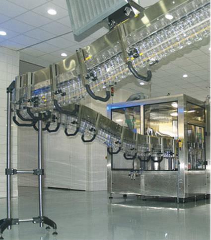 chain conveyor / bottle / horizontal / transport