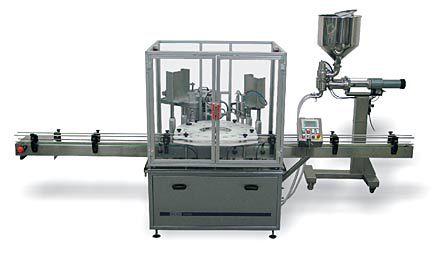 rotary filling and capping machine / volumetric / automatic / for chemicals