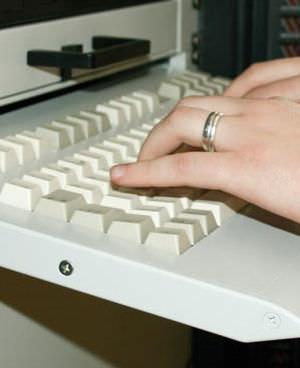 rack drawer keyboard / with trackball / rugged / compact