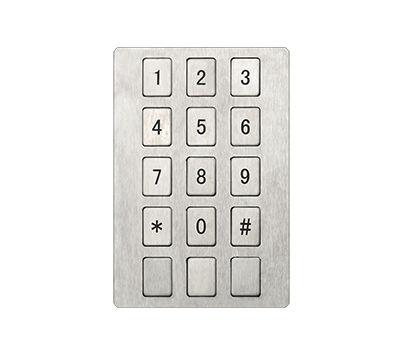 15-keys keypad / panel-mount / rubber / stainless steel