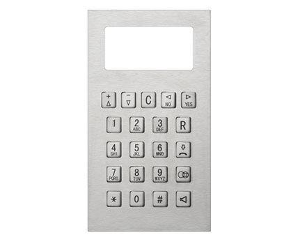 21-keys keypad / panel-mounted / rubber / stainless steel