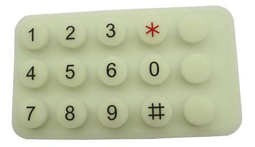 15-keys keypad / surface-mount / top panel mounting / silicone rubber