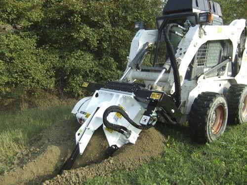 chain trencher / rubber-tired / for skid steer loaders