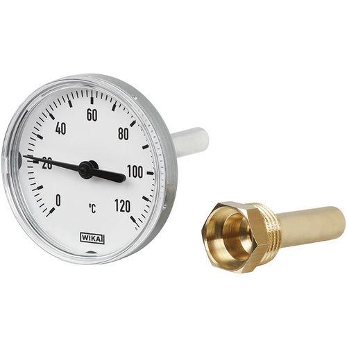 dial thermometer / bimetallic / insertion / for hot water