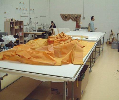 blind cutting table / for curtains / mobile