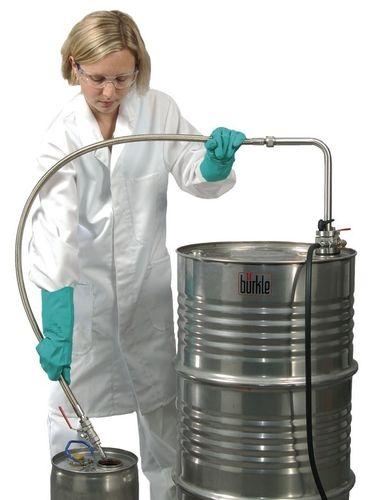 solvent pump / foot-operated / semi-submersible / stainless steel