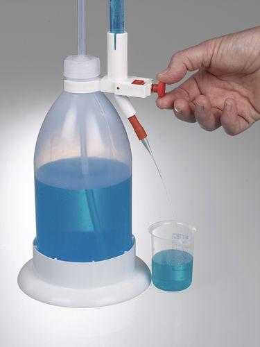 unbreakable burette / borosilicate glass / with splinter-proof sheathing / chemical-resistant