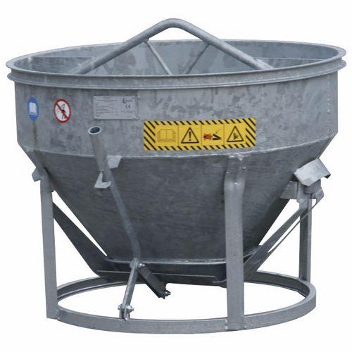 conical concrete skip / bottom-opening / galvanized steel