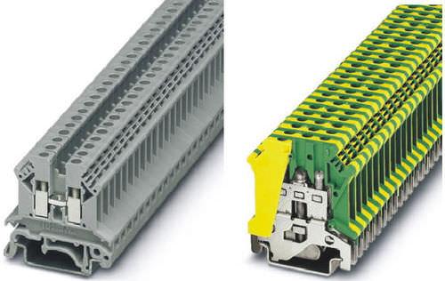 DIN rail-mounted terminal block / fused / grounding / feed-through